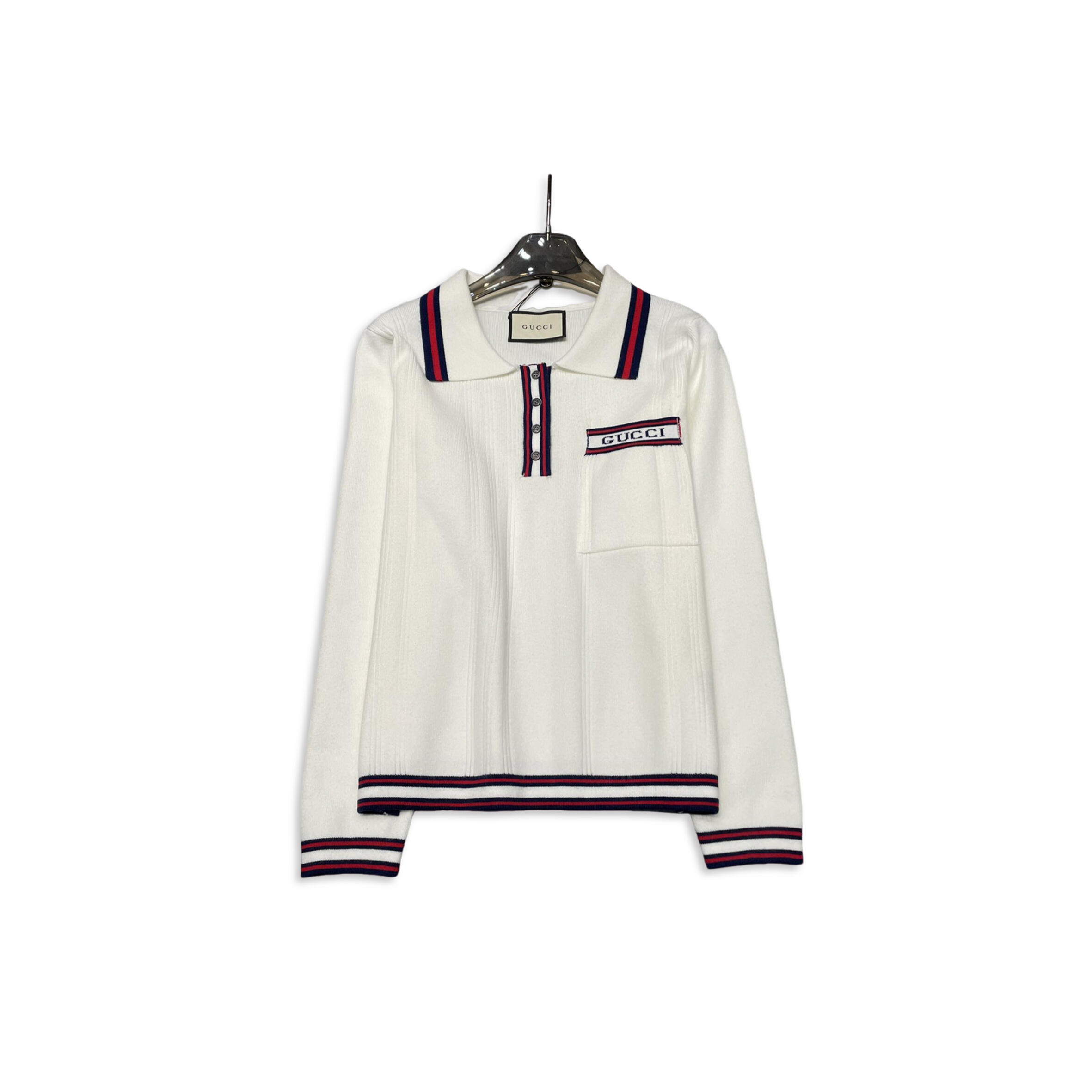 GUCCI KNITTED POLO COLLAR TOP